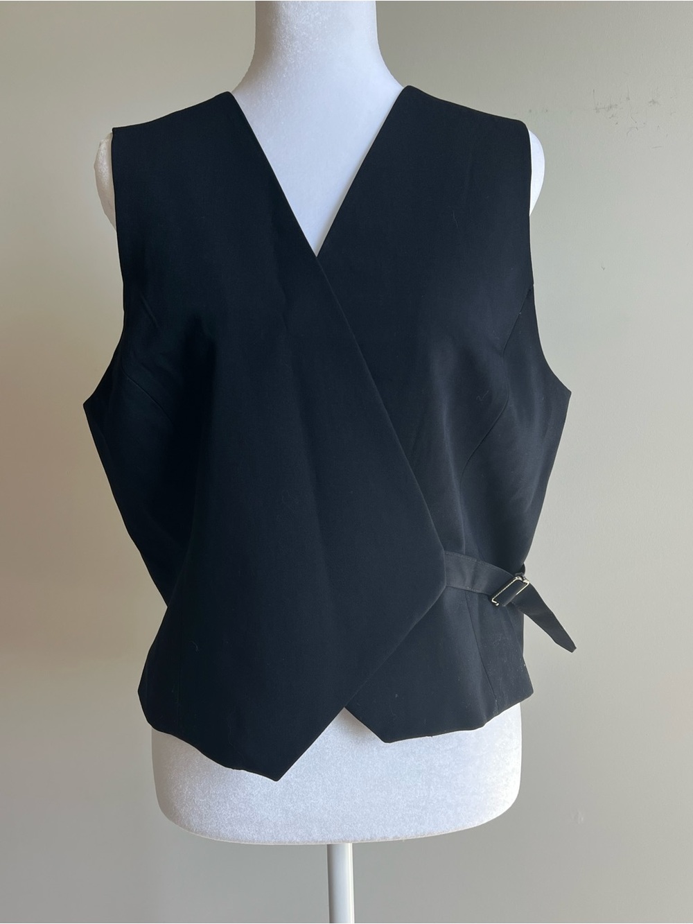 Christian Lacroix Dark Navy Sleeveless Wrap Vest with Side Buckle